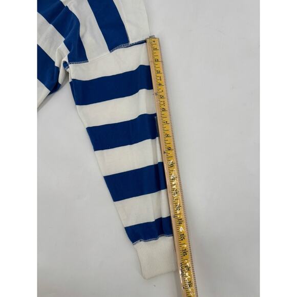 Vintage Lindsey Blake Shirt Womens Small Petite Blue White Striped 3/4 Sleeves - Picture 16 of 16